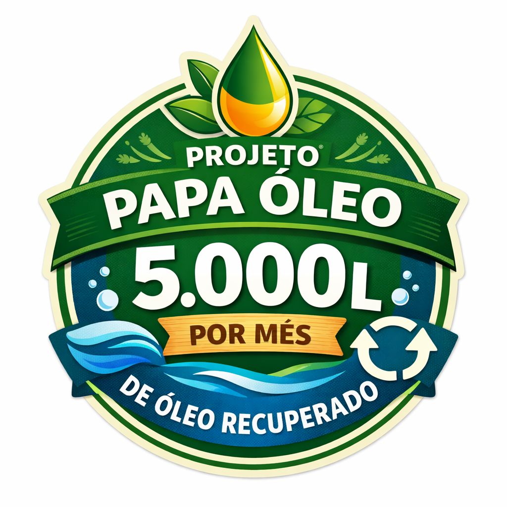 Selo Projeto Papa Óleo - 5.000L de Óleo Recuperado por Mês